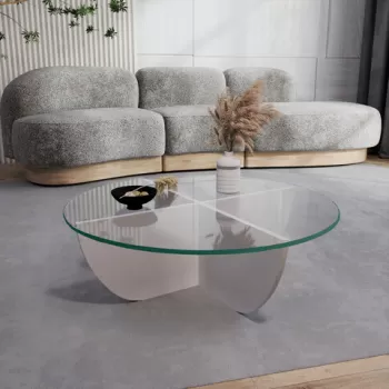 Masuta de cafea, Neostill, Lily, 90x30x90 cm, Alb imagine