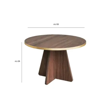 Masuta de cafea, Neostill, Mushroom, 60x40x60 cm, PAL, Aur / Nuc imagine