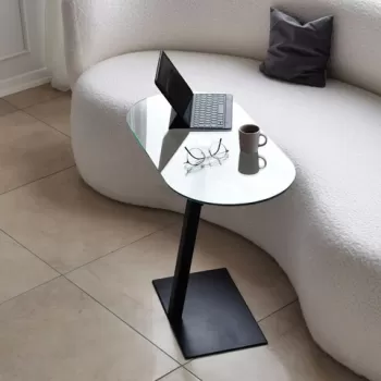 Masuta de cafea, Neostill, Ovale Lungo, 70x75x35 cm, Negru imagine