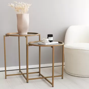 Masuta de cafea, Neostill, S407K, 50x50x50 cm, Aur / Fume imagine