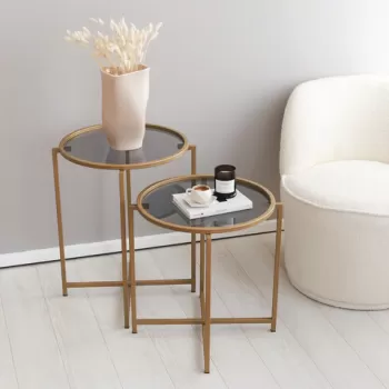 Masuta de cafea, Neostill, S407U, 50x60x50 cm, Aur / Fume imagine