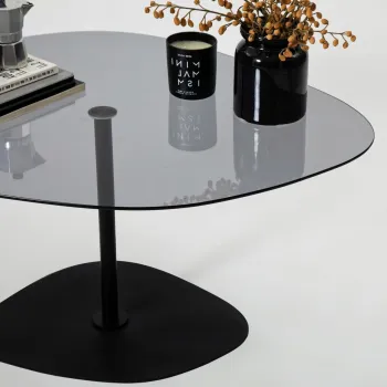 Masuta de cafea, Neostill, Soho, 85x40x67 cm, Sticla temperata, Gri inchis/negru imagine