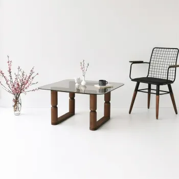 Masuta de cafea, Neostill, Stoa, 80x42x80 cm, Sticla temperata, Bronz imagine