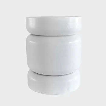 Masuta de cafea Nigrum, Homla, 32x40 cm, lemn, alb imagine