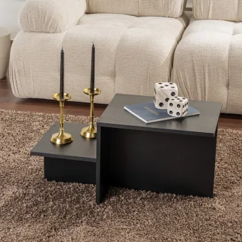 Masuta de cafea, Nordure, Harmony, 80x40x40 cm, Negru din lemn imagine