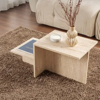 Masuta de cafea, Nordure, Harmony, 80x40x40 cm, Travertin imagine