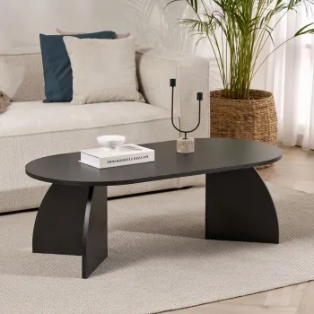 Masuta de cafea, Nordure, Melina, 120x40x60 cm, Negru imagine