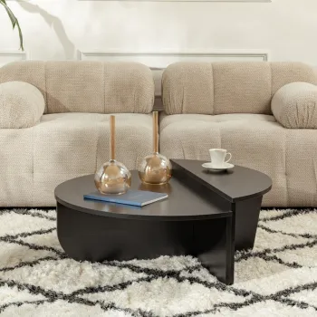 Masuta de cafea, Nordure, Orion, Lemn/Negru imagine