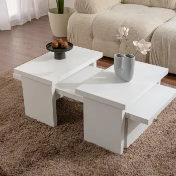 Masuta de cafea, Nordure, Sanctuary, Alb de lemn imagine