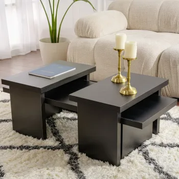 Masuta de cafea, Nordure, Sanctuary, Negru din lemn imagine