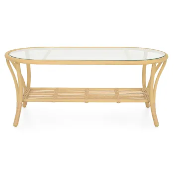 Masuta de cafea pentru gradina Surabaya, 100x50x40 cm, aluminiu/sticla securizata, natur imagine