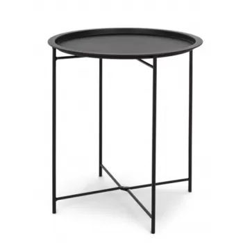 Masuta de cafea pentru gradina, Wissant, Bizzotto, O46x52 cm, otel, finisaj mat, negru imagine