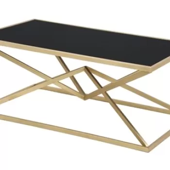 Masuta de cafea Piramid, Mauro Ferretti, 110x60x45 cm, fier, auriu/negru imagine