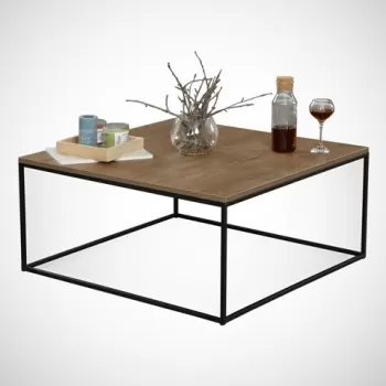 Masuta de cafea Poly Caucasian, Comforty, 75x75x43 cm, stejar caucazian imagine