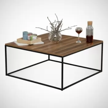 Masuta de cafea Poly Walnut, Comforty, 75x75x43 cm, aluna imagine