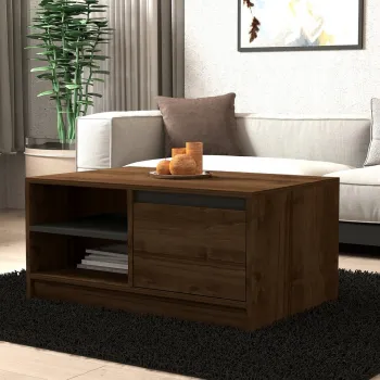 Masuta de cafea, Puqa Design, Ongu, 90x45x60 cm, PAL, Nuc / Antracit imagine