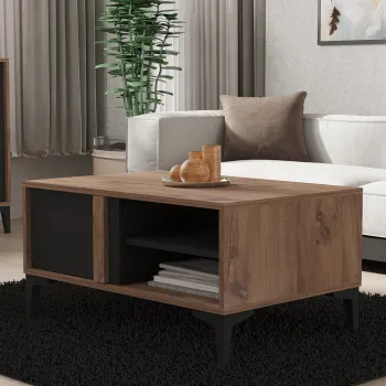 Masuta de cafea, Puqa Design, Sonay, 90x45x60 cm, PAL, Atlantic / Antracit imagine