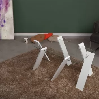 Masuta de cafea Roman Maxi, Comforty, 92x57x41 cm, alb stralucitor imagine