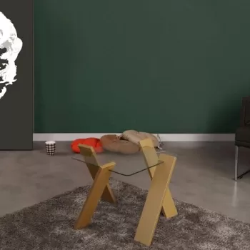 Masuta de cafea Roman Mini, Comforty, 57x57x41 cm, mustar imagine