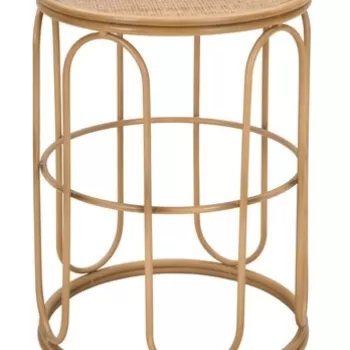 Masuta de cafea Samui, Mauro Ferretti, O 40x55 cm, fier/ratan, natural imagine