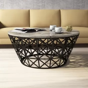 Masuta de cafea Stil White, Hommy Craft, 90x90x38 cm, alb imagine