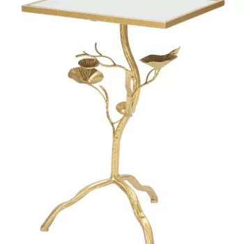 Masuta de cafea, Tisty, Mauro Ferretti, 40 x 30 x 60 cm, fier/MDF/oglinda, auriu imagine