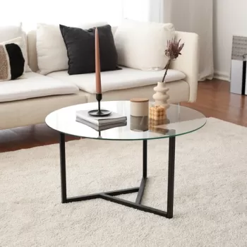 Masuta de cafea Trio Sehpa, Neostill, D75x42 cm, negru/transparent imagine