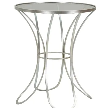 Masuta de cafea Trixy, Mauro Ferretti, 56x56x68 cm, fier/sticla, argintiu imagine