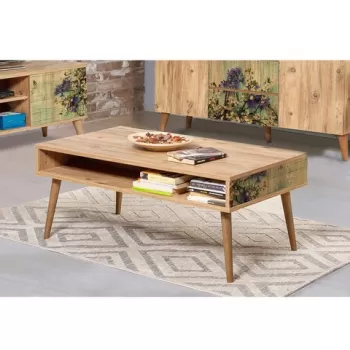 Masuta de cafea, Vella, Viva 2, 110x45x60 cm, PAL, Pin Atlantic / Verde imagine