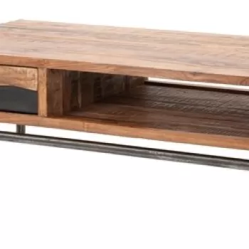 Masuta de cafea Yellowstone, Mauro Ferretti, 118x70x40 cm, lemn masiv de salcam, maro imagine
