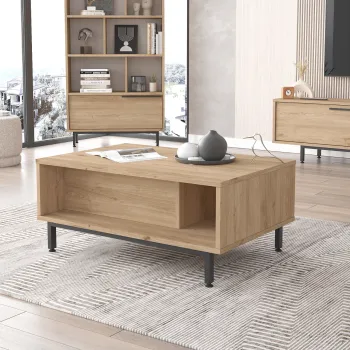 Masuta de cafea Yurudesign, 90x60x37.6 cm, PAL, maro imagine