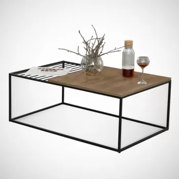 Masuta de cafea Zinus Caucasian, Comforty, 95x55x43 cm, stejar caucazian imagine