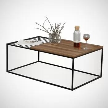 Masuta de cafea Zinus Walnut, Comforty, 95x55x43 cm, aluna imagine