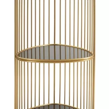 Masuta de colt, Mauro Ferretti, Triple, O 45 x 80 cm, fier/sticla, auriu imagine