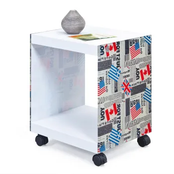 Masuta Flagcube, Inter Link, 38x33.5x46 cm, MDF, alb imagine