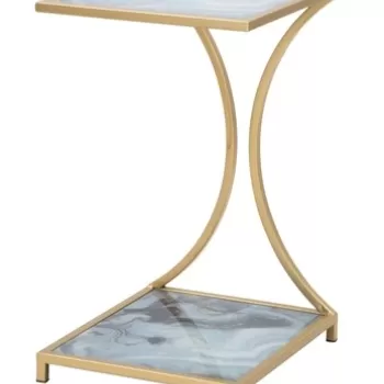 Masuta Glam, Mauro Ferretti, 40x35x60 cm, fier, auriu imagine