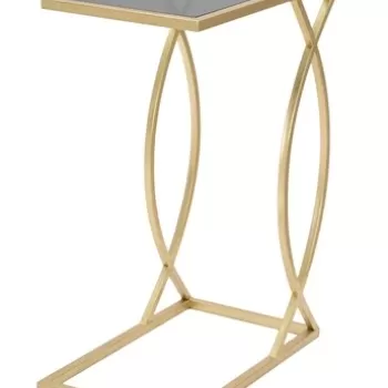 Masuta Glam, Mauro Ferretti, 45.5x25.5x60 cm, fier, negru/auriu imagine