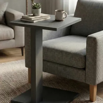 Masuta, Hanah Home, Artmtkcsdtble, 35x56x35 cm, Gri imagine