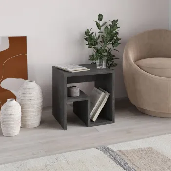 Masuta, Hanah Home, Bon, 40x40x35 cm, Gri retro imagine