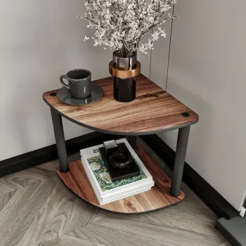 Masuta, Hanah Home, Bookcase 2-Tiers Corner, 34x38x34 cm, MDF , Maro imagine