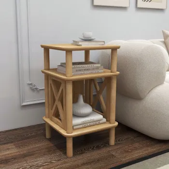 Masuta, Hanah Home, Castagno, 38x64x38 cm, Stejar imagine