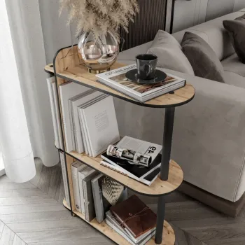 Masuta, Hanah Home, Kaiteki, 24x82x8 cm, MDF , Stejar imagine