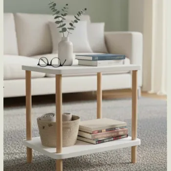 Masuta, Hanah Home, Pk209, 40x43x30 cm, PAL, Alb imagine