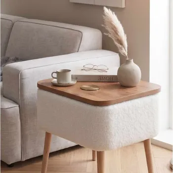 Masuta, Hanah Home, Pkpuf02S, 60x65x30 cm, PAL, Alb imagine