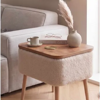 Masuta, Hanah Home, Pkpuf02S, 60x65x30 cm, PAL, Bej imagine