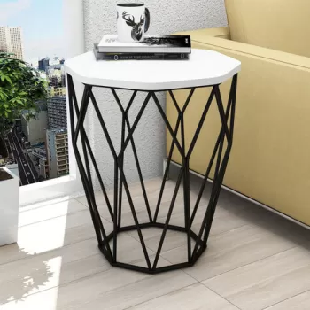 Masuta, Hommy Craft, Sofya, 46x57x46 cm, Alb negru imagine