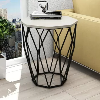 Masuta, Hommy Craft, Sofya, 46x57x46 cm, Crem/Negru imagine