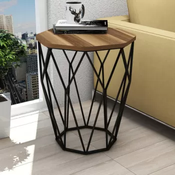 Masuta, Hommy Craft, Sofya, 46x57x46 cm, Nuc / Negru imagine