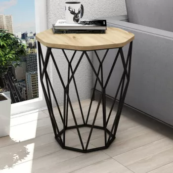 Masuta, Hommy Craft, Sofya, 46x57x46 cm, Stejar / Negru imagine