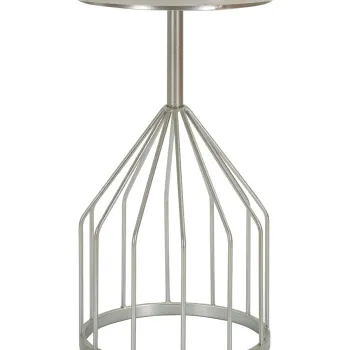 Masuta inalta Cup, Mauro Ferretti, 37.5x37.5x58 cm, fier/marmura, argintiu imagine